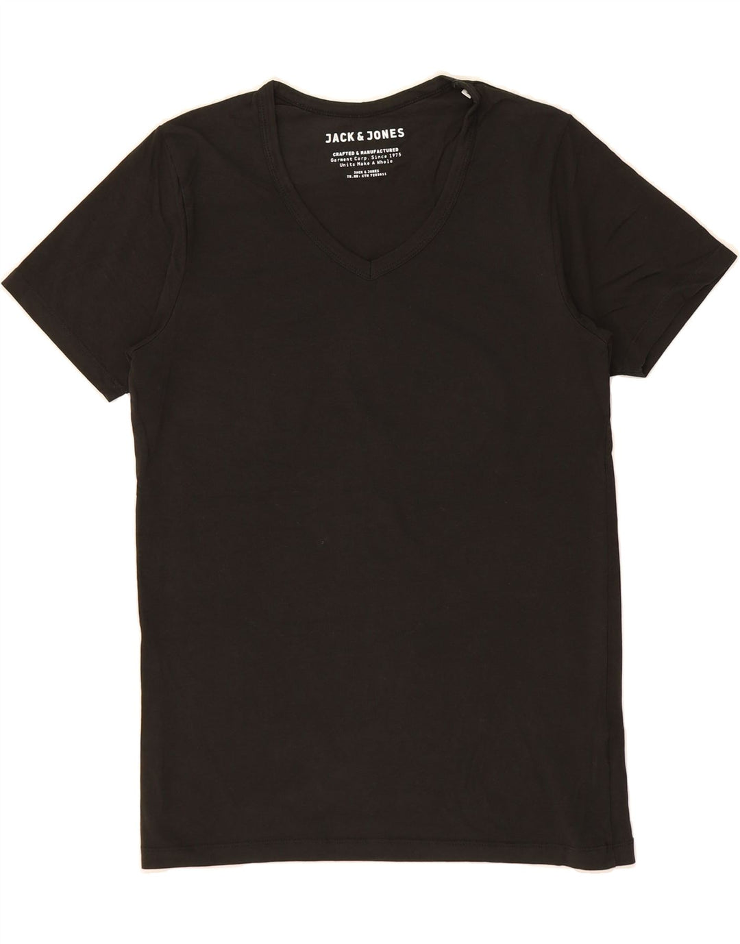 JACK & JONES Mens T-Shirt Top Small Black Cotton Vintage Jack & Jones and Second-Hand Jack & Jones from Messina Hembry 