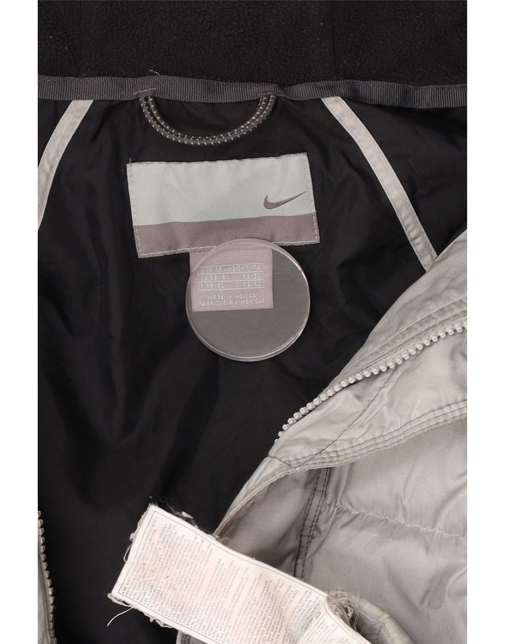 Nike Mens Hooded Loose Fit Padded Coat UK 39/41 Medium Grey Polyester