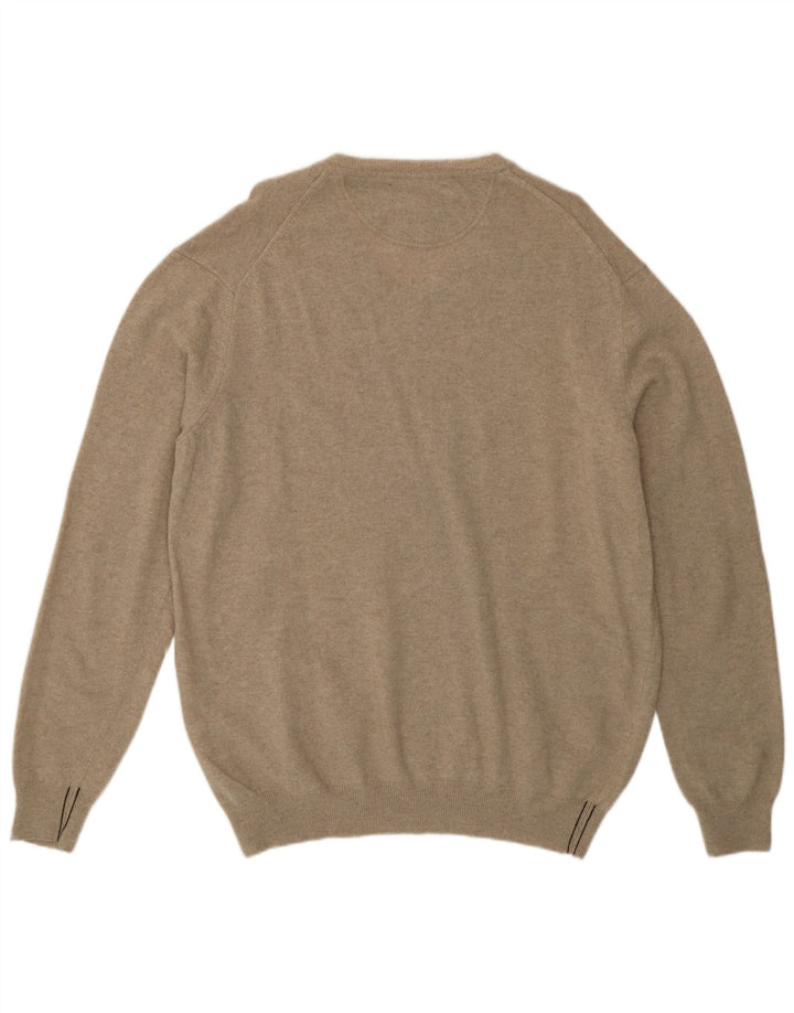 Marlboro Classics Mens V-Neck Jumper Sweater 2XL Beige