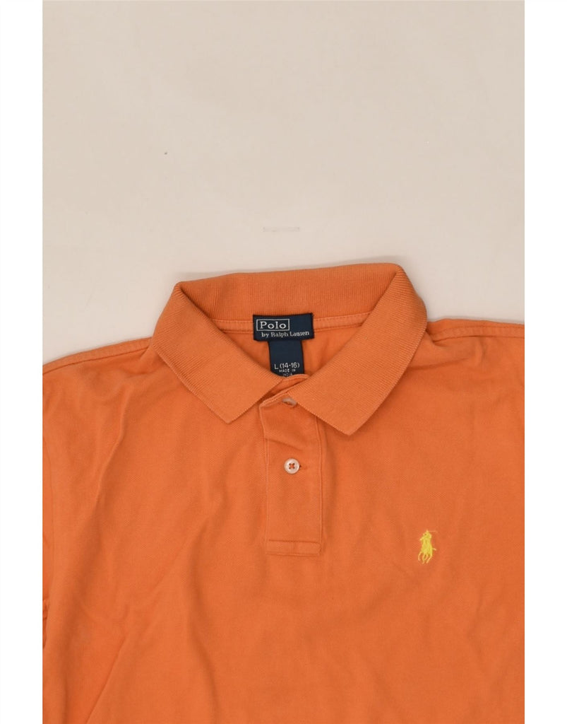 POLO RALPH LAUREN Boys Polo Shirt 14-15 Years Large  Orange Cotton | Vintage Polo Ralph Lauren | Thrift | Second-Hand Polo Ralph Lauren | Used Clothing | Messina Hembry 