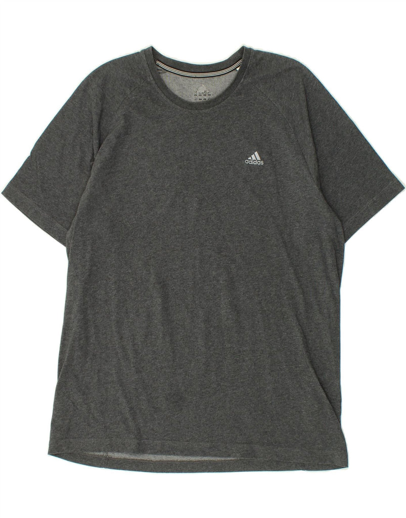 ADIDAS Mens Climalite T-Shirt Top Large Grey Cotton Vintage Adidas and Second-Hand Adidas from Messina Hembry 