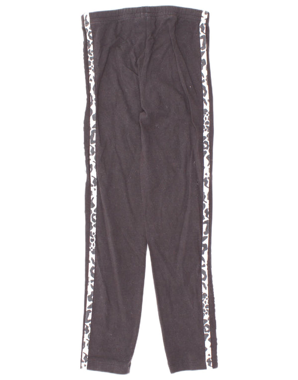 Adidas Girls Leggings 6-7 Years Black Animal Print Cotton