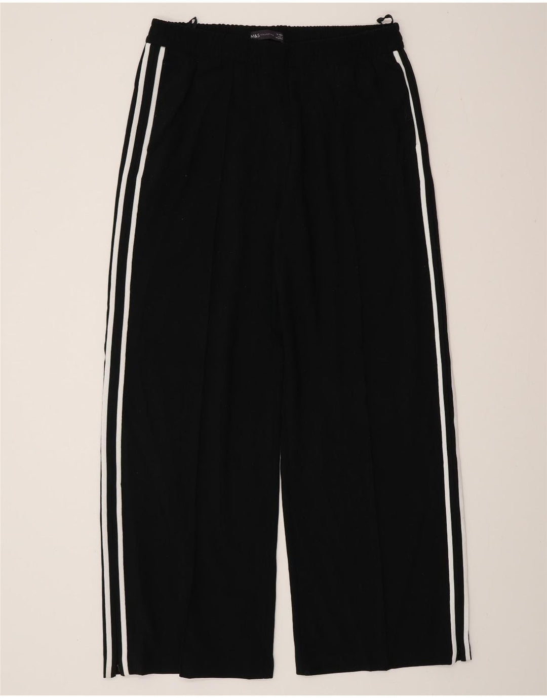 Marks & Spencer Womens Tracksuit Trousers UK 14 Medium Black Polyester