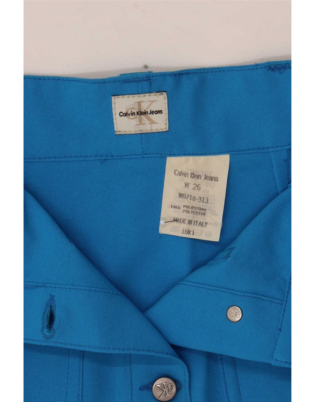 Calvin Klein Womens Mini Skirt W26 Small Blue Polyester