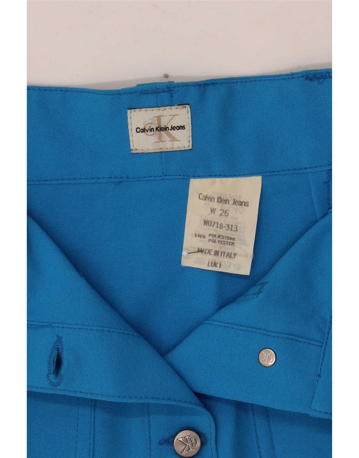 Calvin Klein Womens Mini Skirt W26 Small Blue Polyester