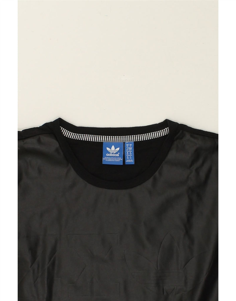 ADIDAS Womens Graphic T-Shirt Top UK 10 Small Black Polyester | Vintage Adidas | Thrift | Second-Hand Adidas | Used Clothing | Messina Hembry 