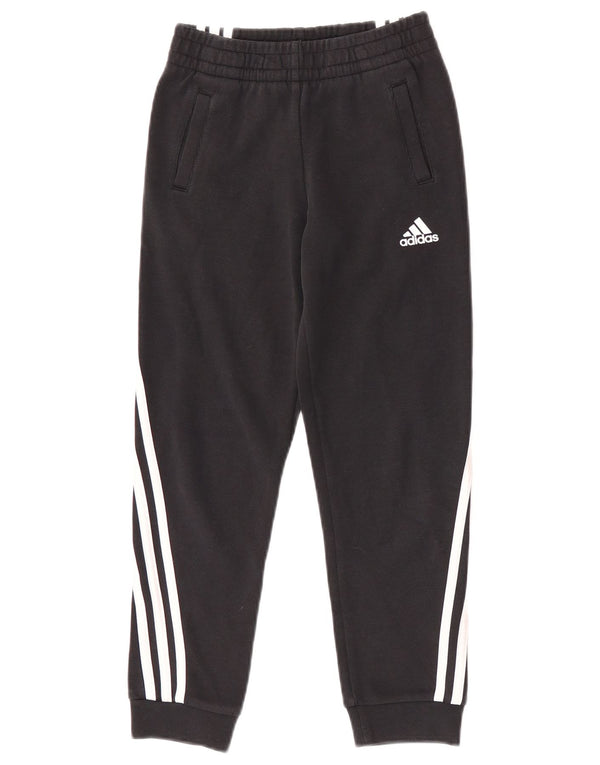 Adidas Boys Tracksuit Trousers Joggers 9-10 Years Black Cotton