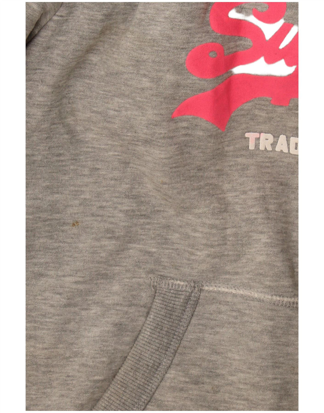 Superdry Womens Graphic Hoodie Jumper UK 16 Large Grey Polyester