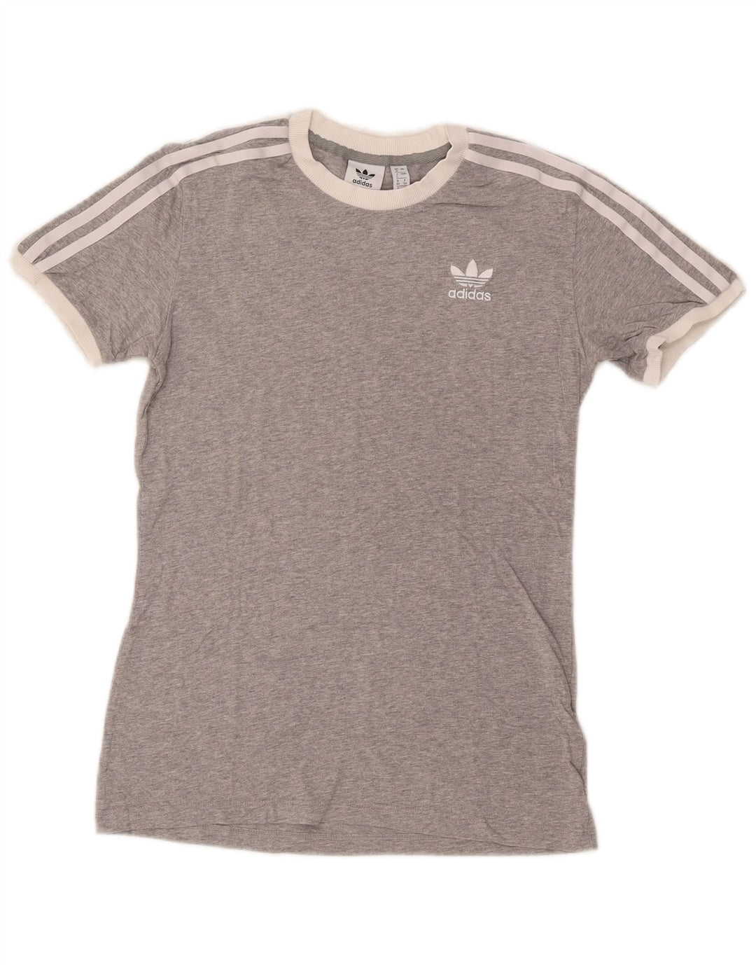 ADIDAS Womens T-Shirt Top UK 8 Small Grey Flecked Cotton