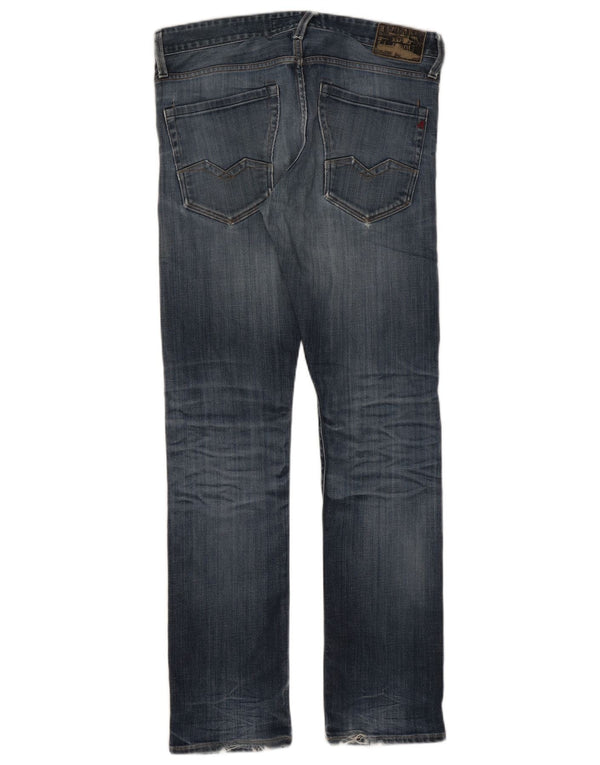 Replay Mens Slim Jeans W32 L32 Blue Cotton