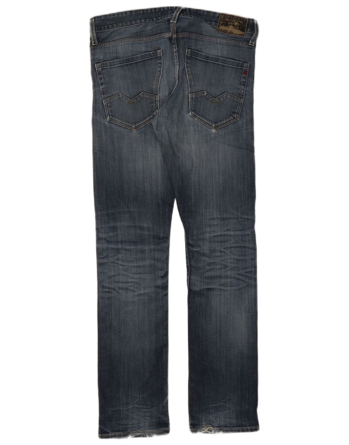 Replay Mens Slim Jeans W32 L32 Blue Cotton