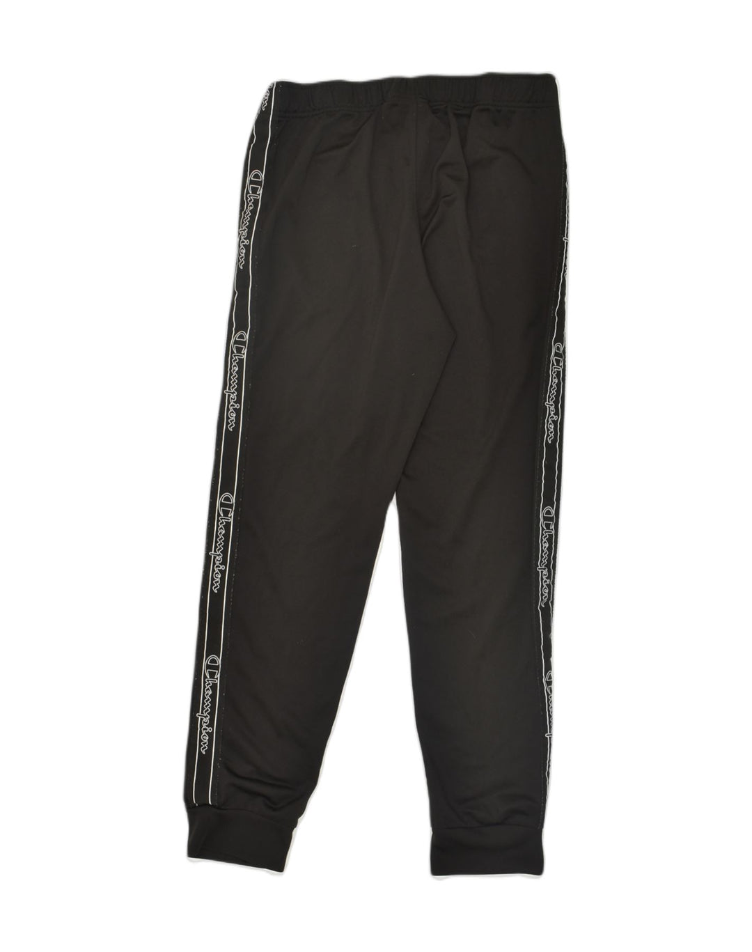 CHAMPION Mens Graphic Tracksuit Trousers Joggers Large Black Polyester