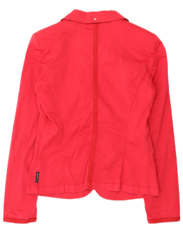 Armani Jeans Womens 3 Button Blazer Jacket US 8 Medium Pink Cotton