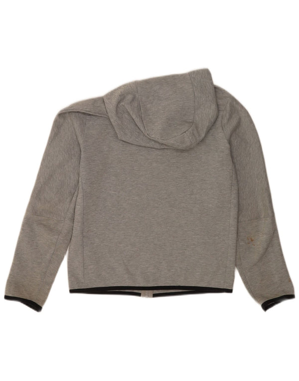 Nike Boys Zip Hoodie Sweater 12-13 Years Large Grey Flecked Cotton