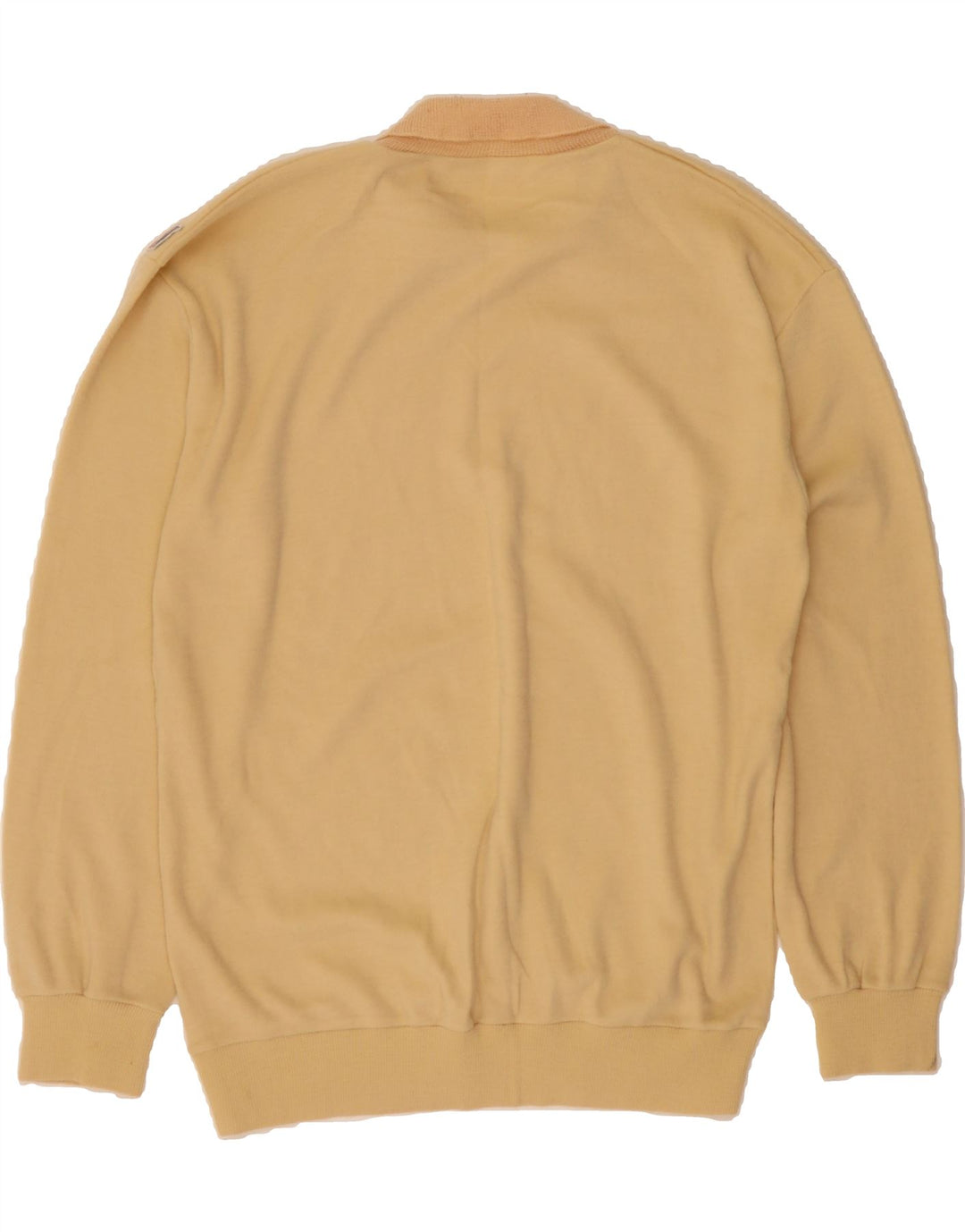 VINTAGE Mens Polo Neck Jumper Sweater Medium Beige Vintage Vintage and Second-Hand Vintage from Messina Hembry 