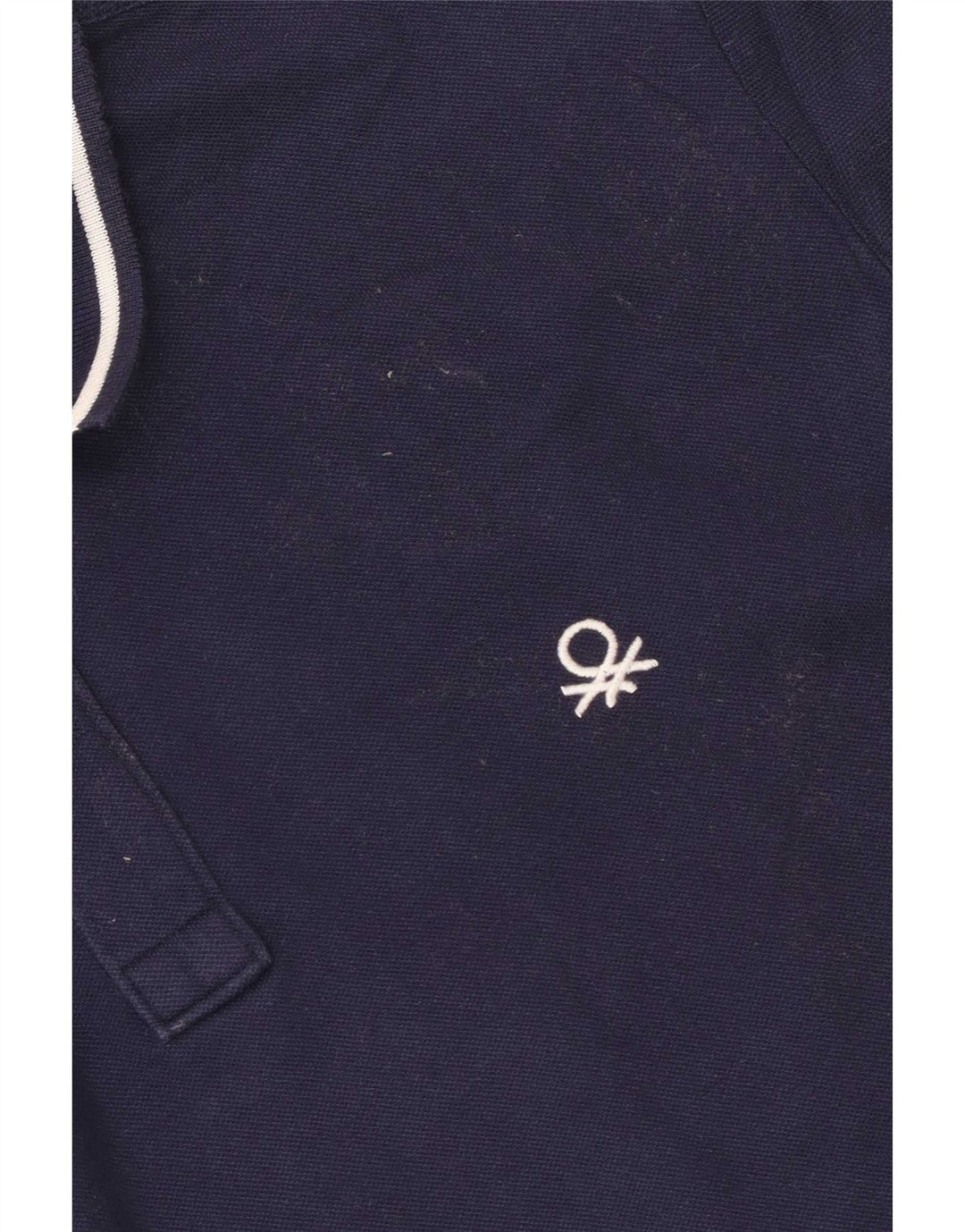 Benetton Mens Polo Shirt Medium Navy Blue