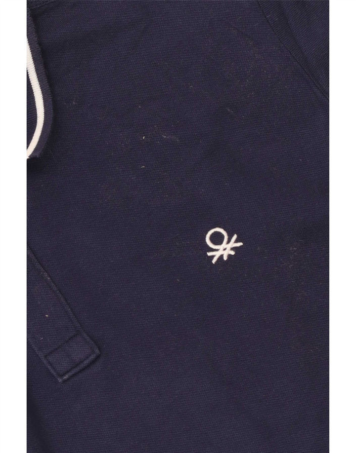 Benetton Mens Polo Shirt Medium Navy Blue
