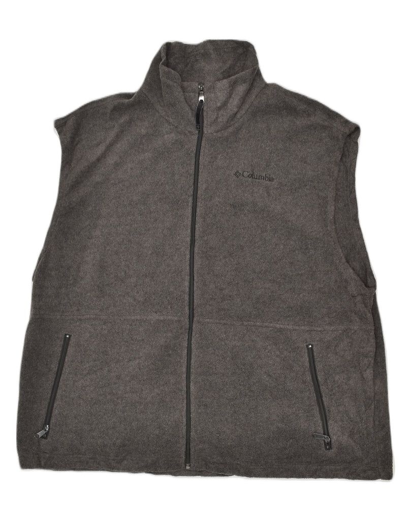 COLUMBIA Mens Fleece Gilet UK 42 XL Grey Polyester | Vintage Columbia | Thrift | Second-Hand Columbia | Used Clothing | Messina Hembry 