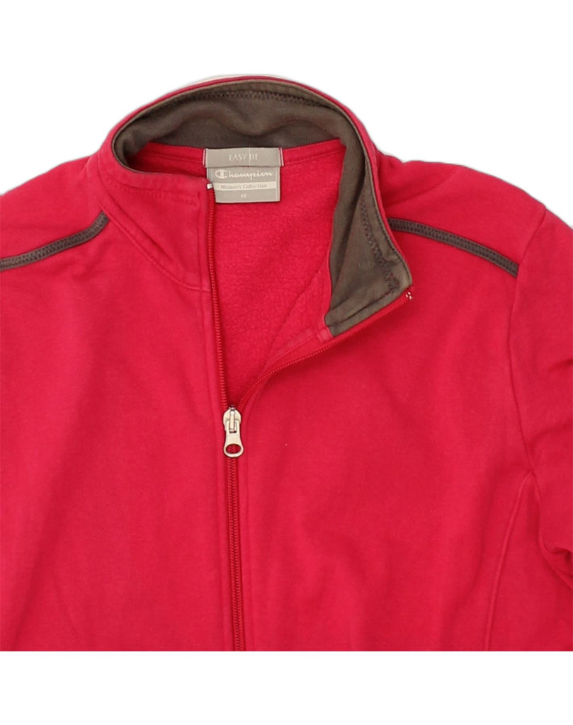 CHAMPION Womens Easy Fit Tracksuit Top Jacket Medium Red Cotton | Vintage Champion | Thrift | Second-Hand Champion | Used Clothing | Messina Hembry 