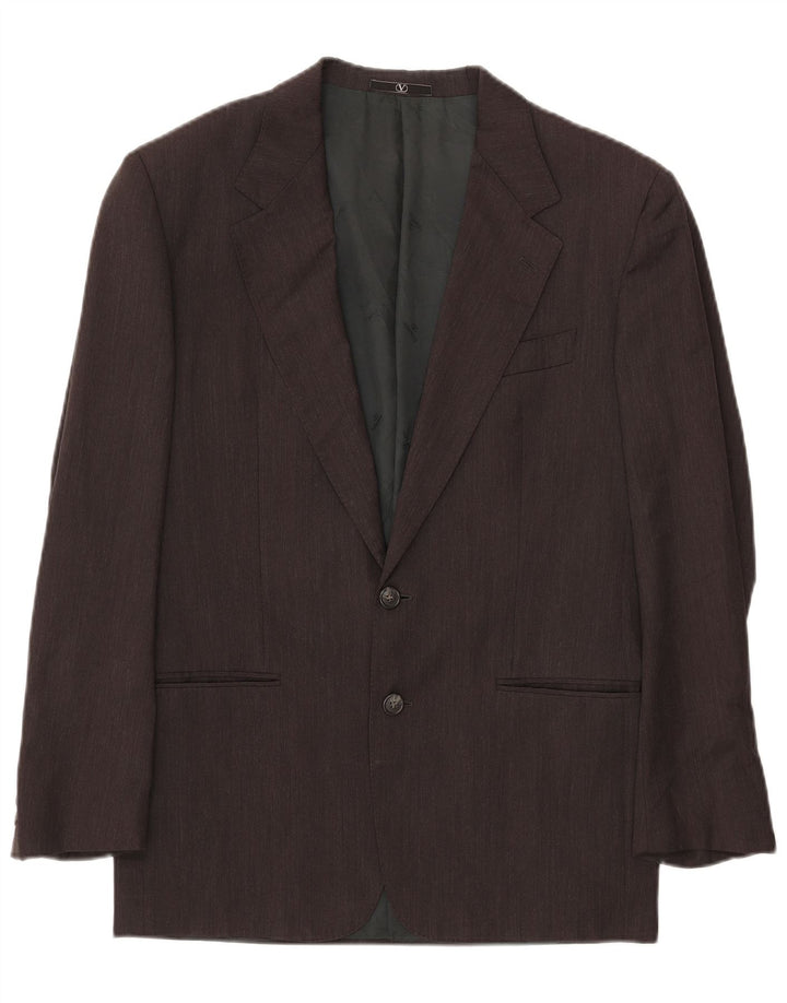 VALENTINO Mens 2 Button Blazer Jacket IT 46 Small Grey Virgin Wool