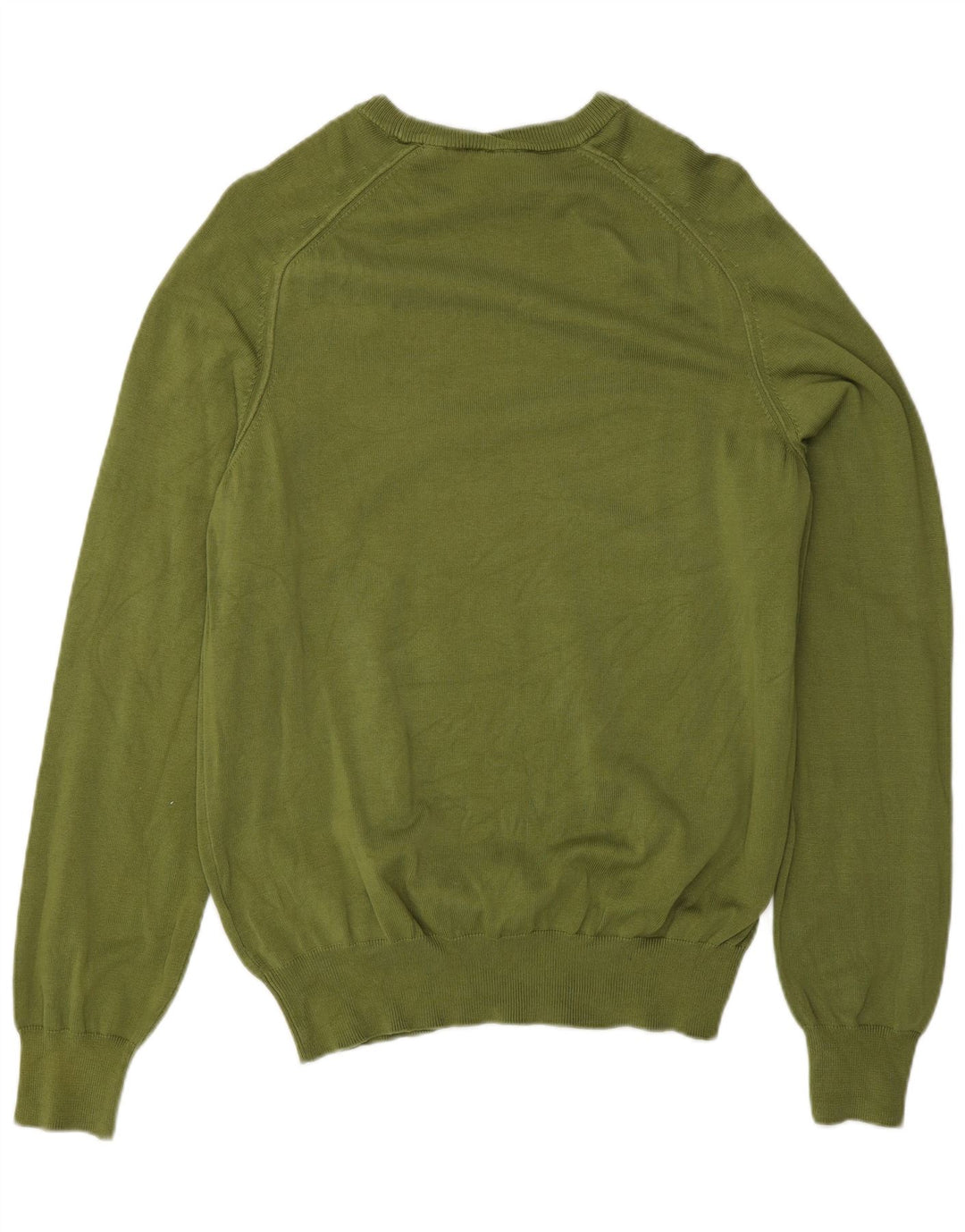 Timberland Mens Crew Neck Jumper Sweater Medium Khaki Cotton