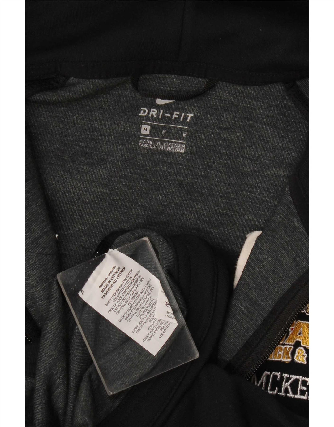 Nike Womens Dri Fit Graphic Zip Hoodie Sweater UK 12 Medium Black Polyester