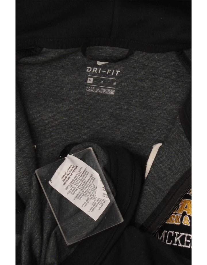 Nike Womens Dri Fit Graphic Zip Hoodie Sweater UK 12 Medium Black Polyester