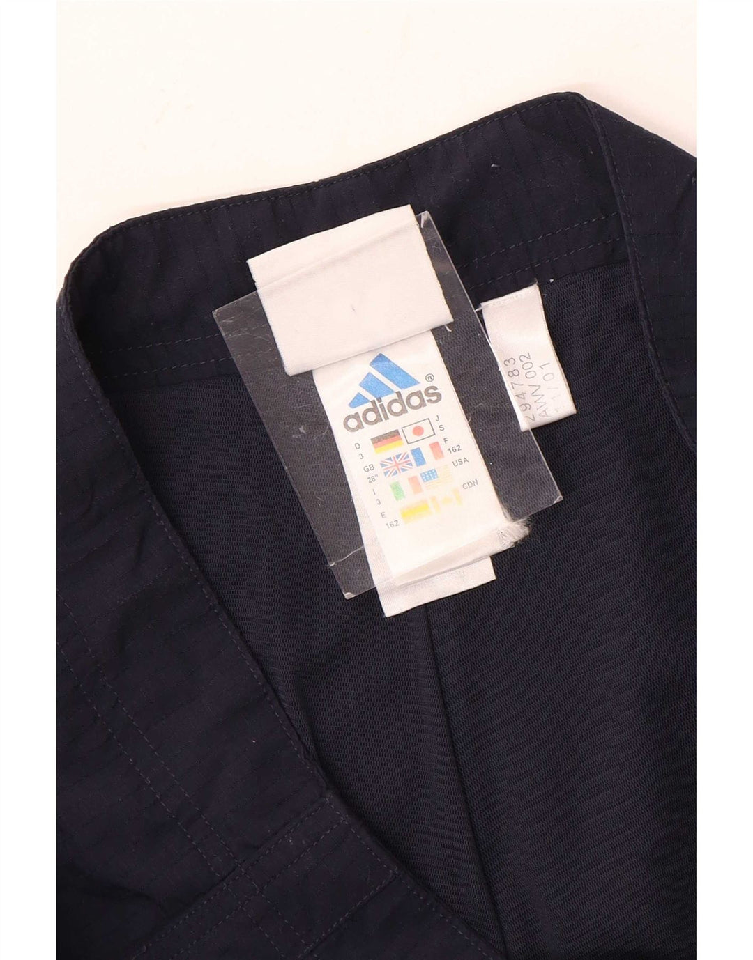 Adidas Mens Straight Waterproof Trousers W28 L32 Navy Blue Check Polyamide