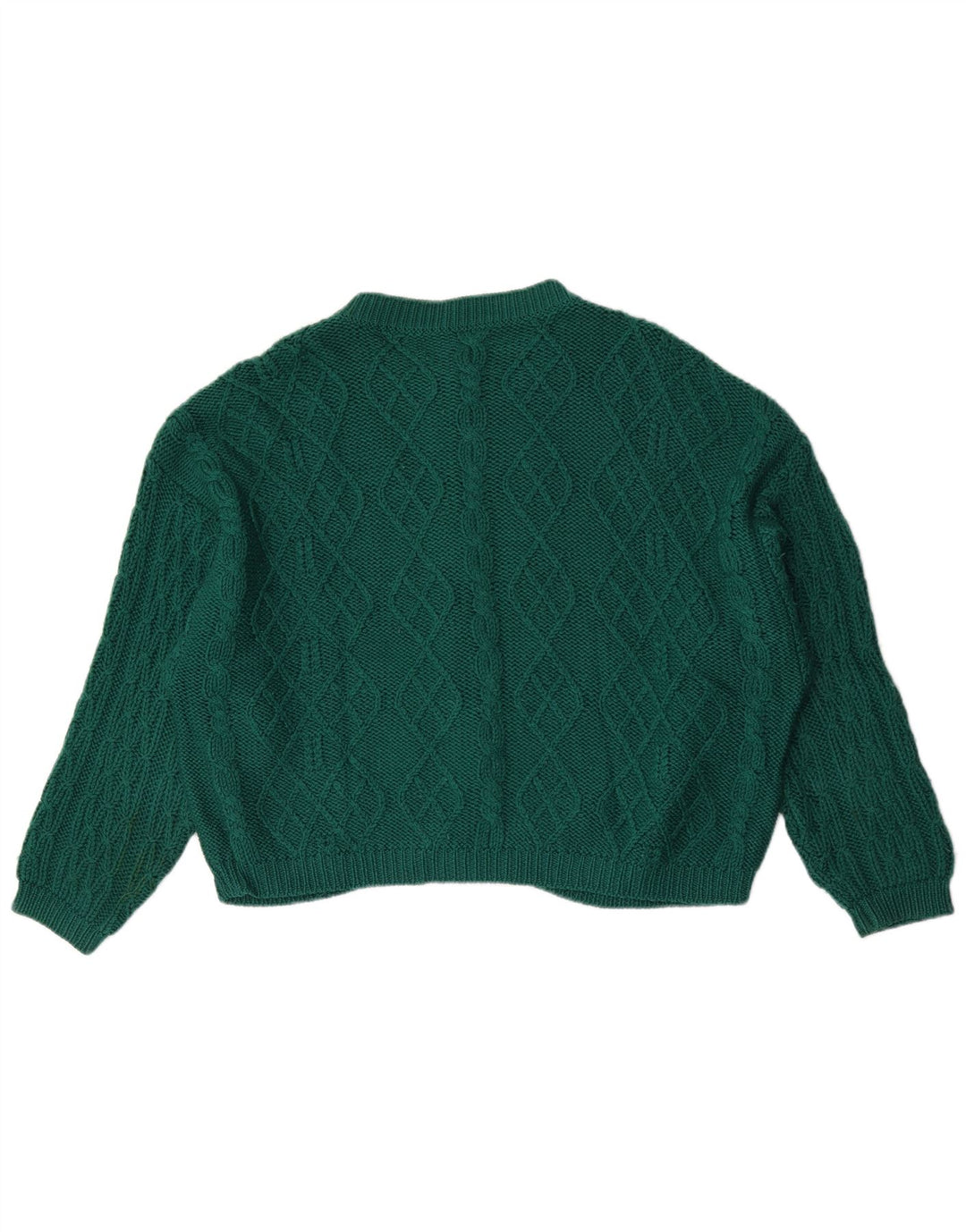 Benetton Womens Cardigan Sweater UK 16 Large Green Wool