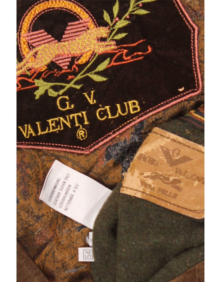 Vintage Mens Suede Jacket IT 54 XL Brown Leather