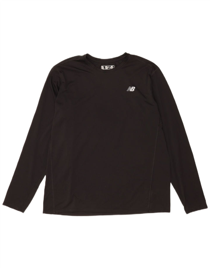 New Balance Mens Top Long Sleeve XL Black Polyester