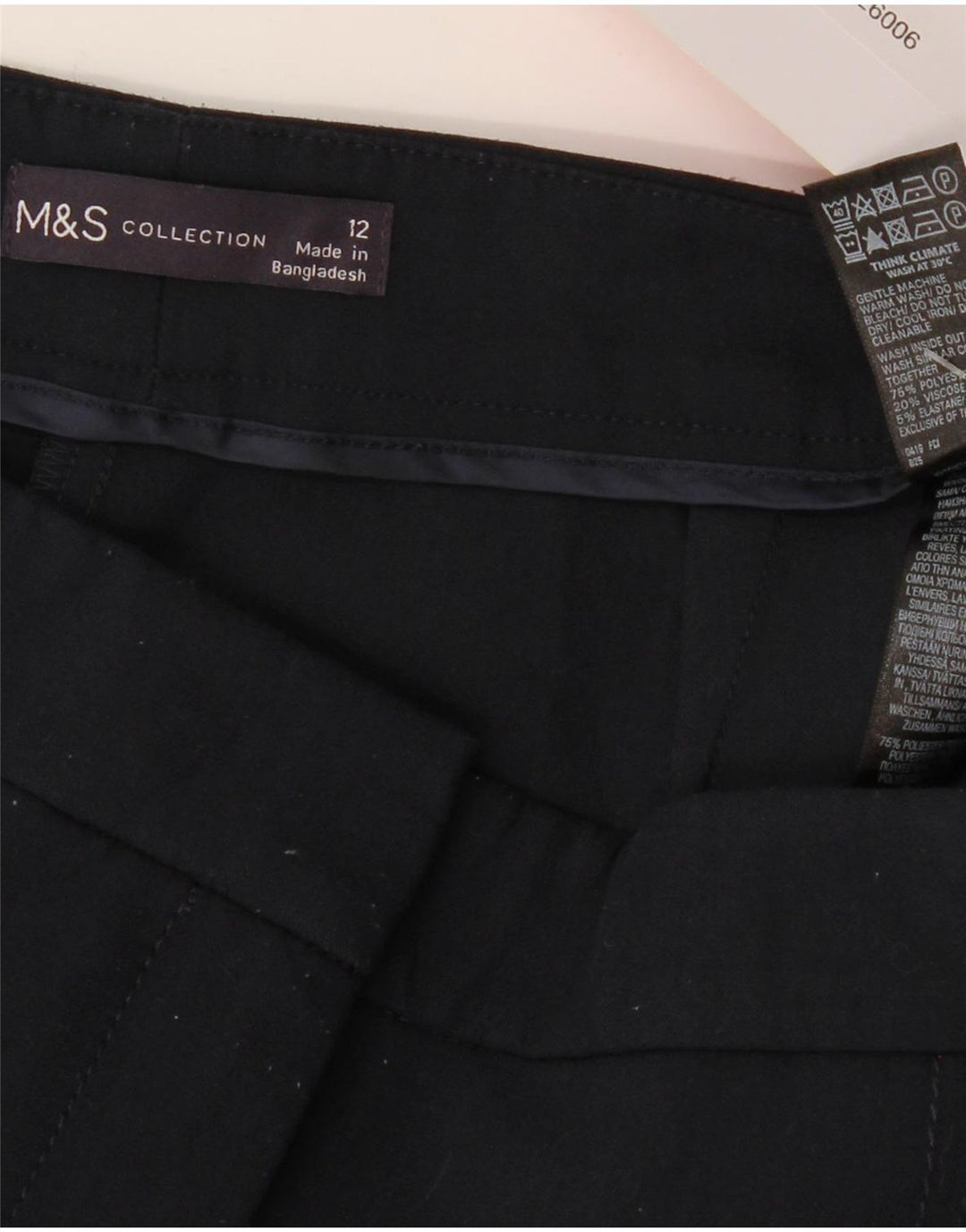 Marks & Spencer Womens Chino Trousers UK 12 Medium W32 L27 Navy Blue