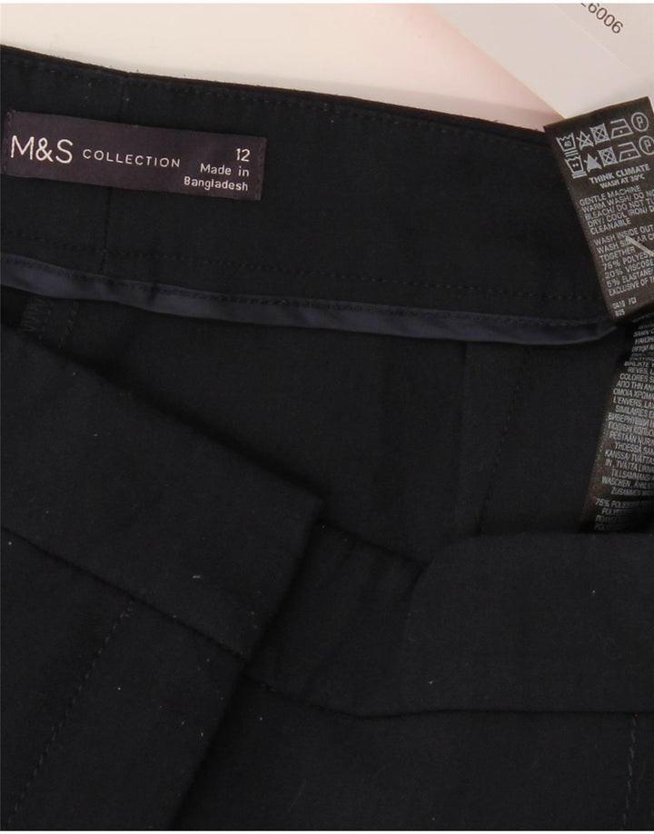 Marks & Spencer Womens Chino Trousers UK 12 Medium W32 L27 Navy Blue