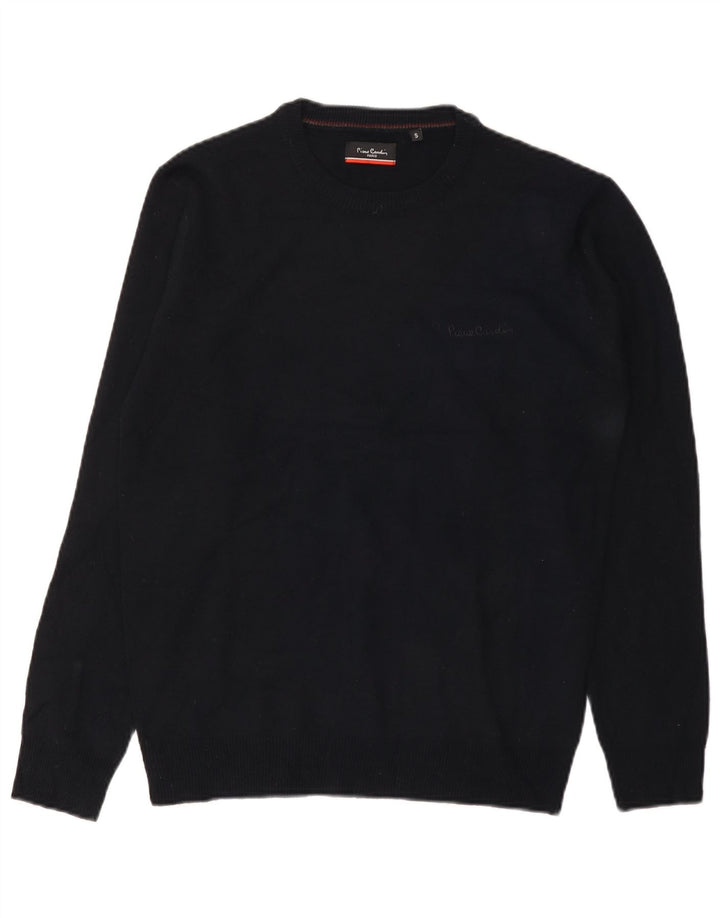 PIERRE CARDIN Mens Crew Neck Jumper Sweater Small Black Acrylic