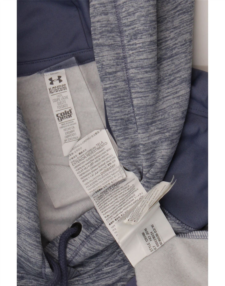 UNDER ARMOUR Womens Cold Gear Hoodie Jumper UK 18 XL Blue Flecked