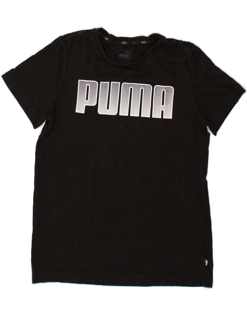 PUMA Boys Graphic T-Shirt Top 13-14 Years Black Cotton | Vintage Puma | Thrift | Second-Hand Puma | Used Clothing | Messina Hembry 