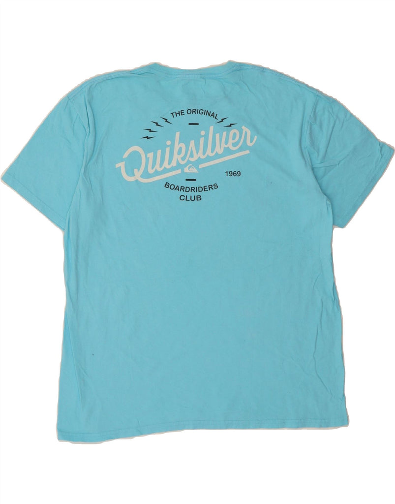 QUIKSILVER Mens Regular Fit Graphic T-Shirt Top Medium Blue Cotton Vintage Quiksilver and Second-Hand Quiksilver from Messina Hembry 