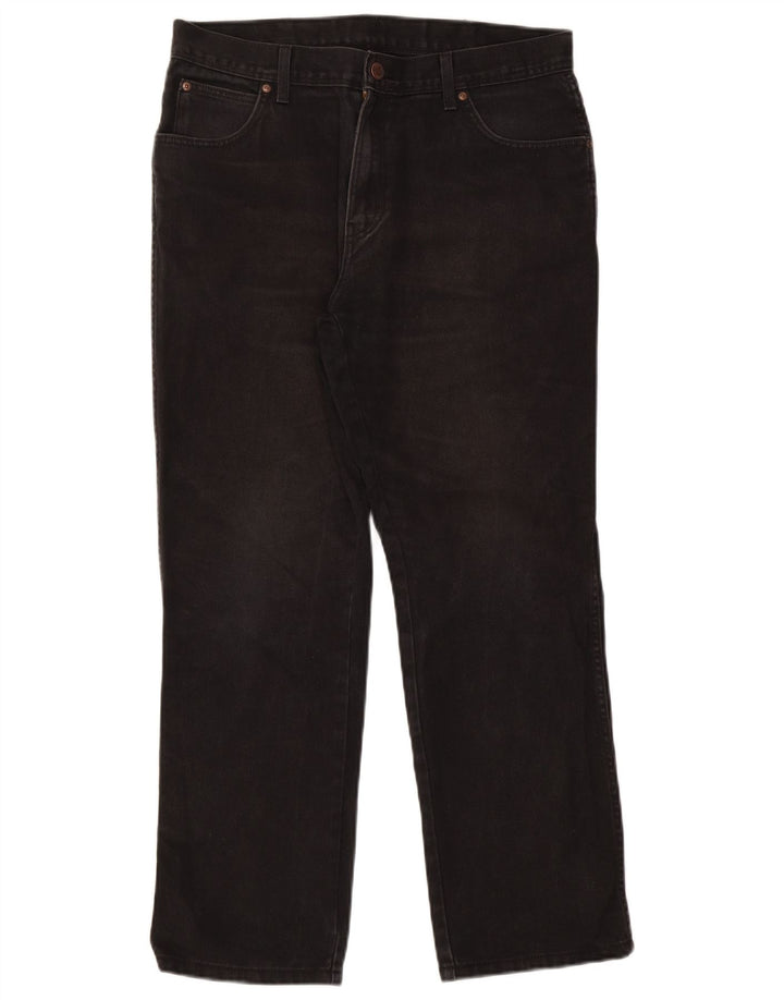 Wrangler Mens Regular Fit Straight Jeans W36 L30 Black Cotton