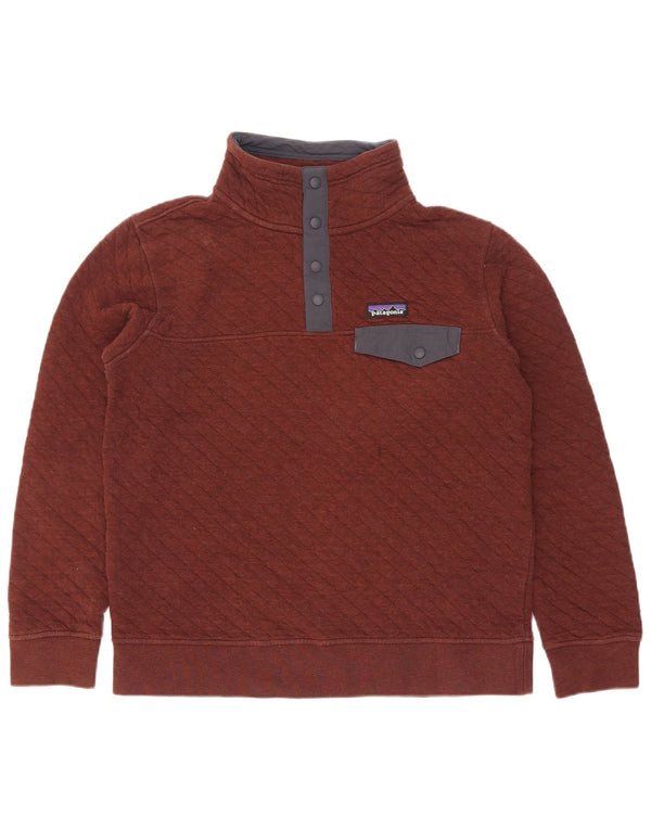 Patagonia Mens Button Neck Sweatshirt Jumper Small Maroon Cotton