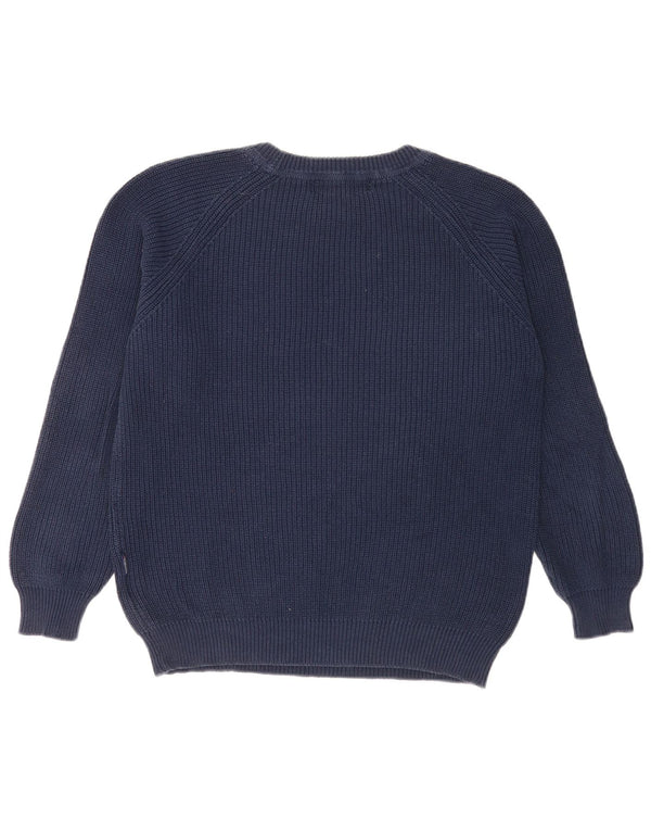 Vintage Mens Boat Neck Jumper Sweater 2XL Navy Blue Cotton