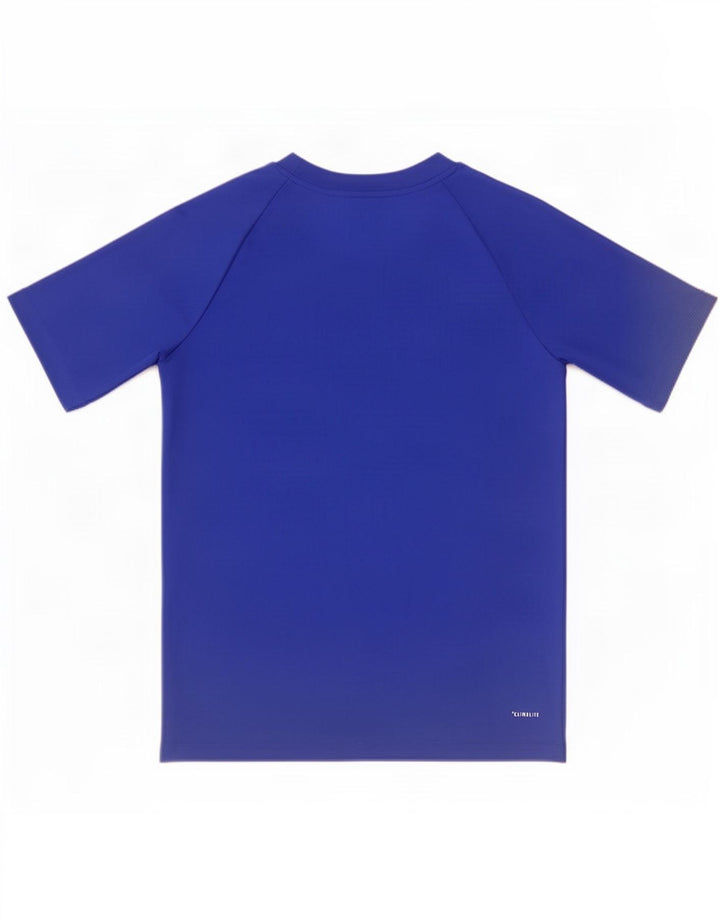Adidas Boys Climalite T-Shirt Top 9-10 Years Blue Polyester