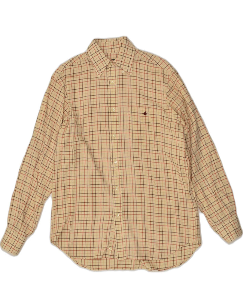 BROOKSFIELD Mens Shirt Size 40 Medium Beige Check | Vintage Brooksfield | Thrift | Second-Hand Brooksfield | Used Clothing | Messina Hembry 