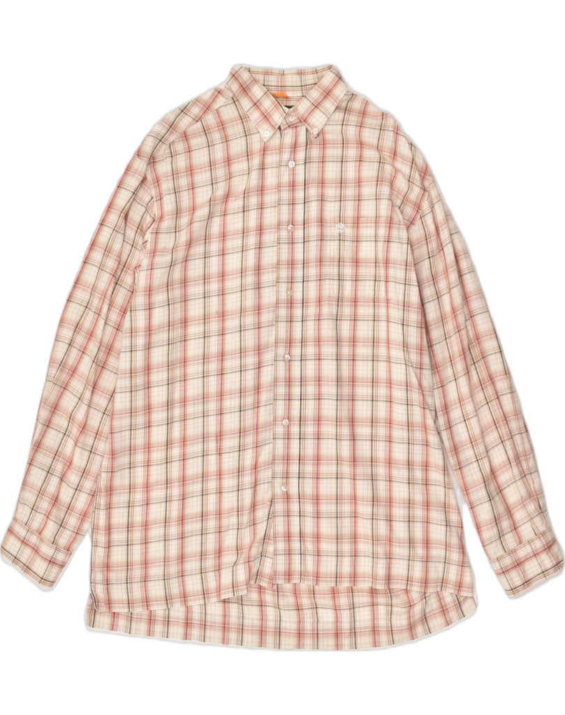 TIMBERLAND Mens Shirt Large Beige Check Cotton | Vintage Timberland | Thrift | Second-Hand Timberland | Used Clothing | Messina Hembry 