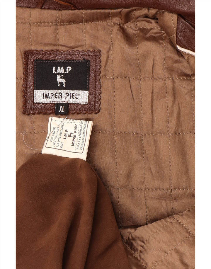 Vintage Mens Leather Jacket UK 42 XL Brown Leather