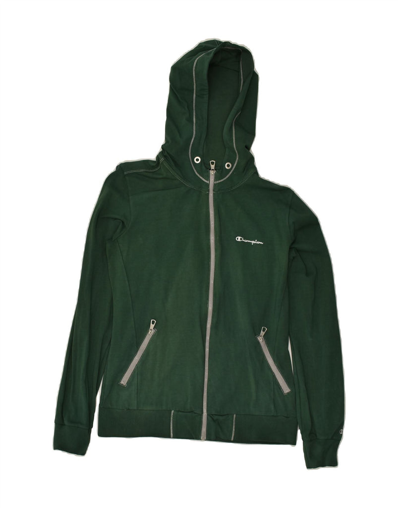 CHAMPION Womens Heritage Classics Zip Hoodie Sweater UK 14 Medium Green | Vintage Champion | Thrift | Second-Hand Champion | Used Clothing | Messina Hembry 