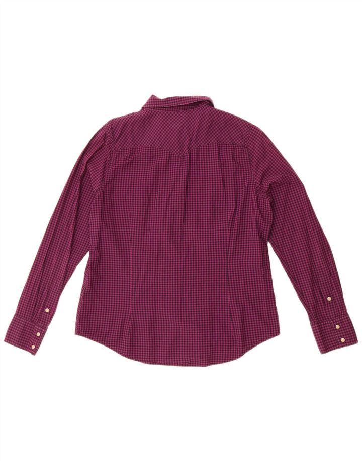 Levi's Womens Shirt UK 16 Large Purple Gingham Cotton