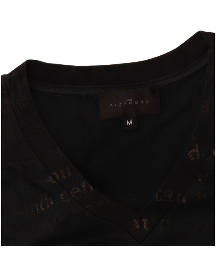 Richmond Mens Graphic T-Shirt Top Medium Black