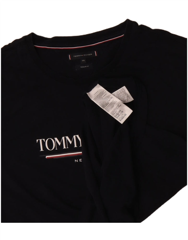 Tommy Hilfiger Mens Regular Fit Graphic T-Shirt Top 2XL Black Cotton