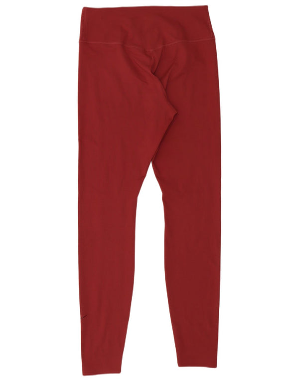 Nike Womens Leggings UK 12 Medium Burgundy Polyester