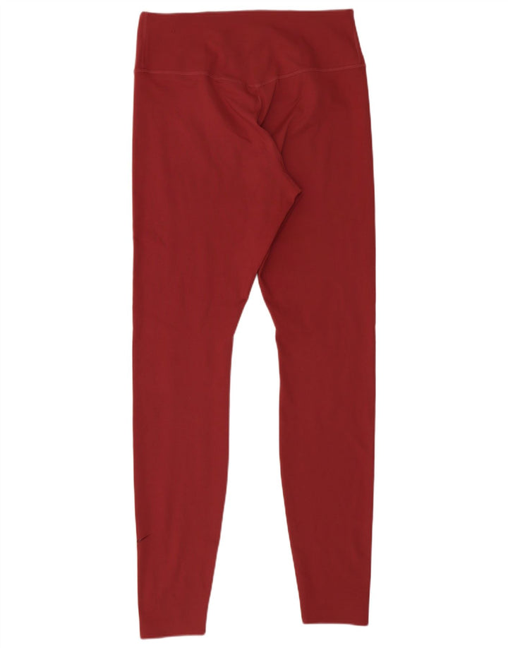 Nike Womens Leggings UK 12 Medium Burgundy Polyester